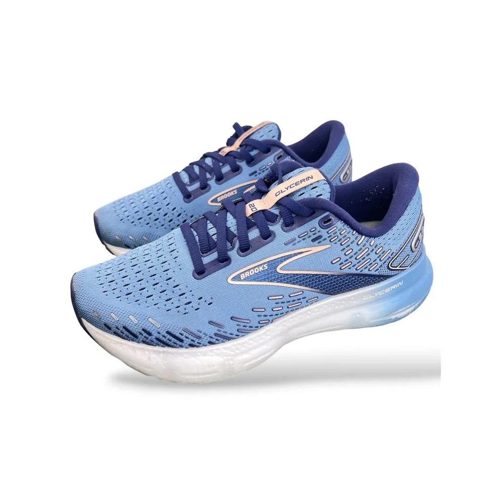 Brooks Glycerin 20 Womens Running Shoes Blue Peach 1203691B478 Size 8 Medium B